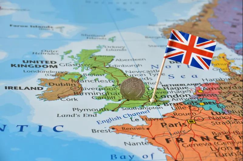 UK's location in Europe